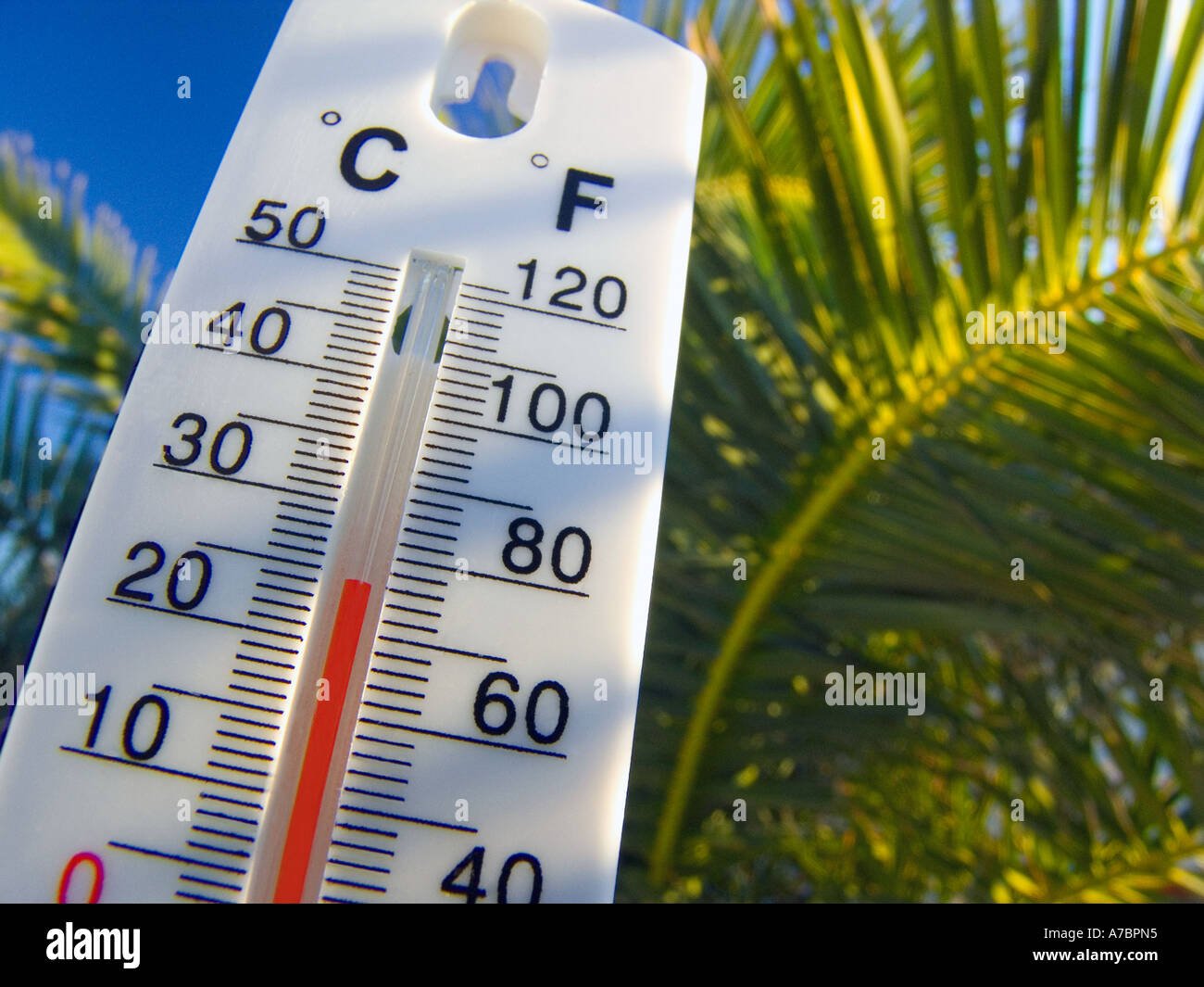 holiday sun weather forecast temperature thermometer displays a perfect A7BPN5