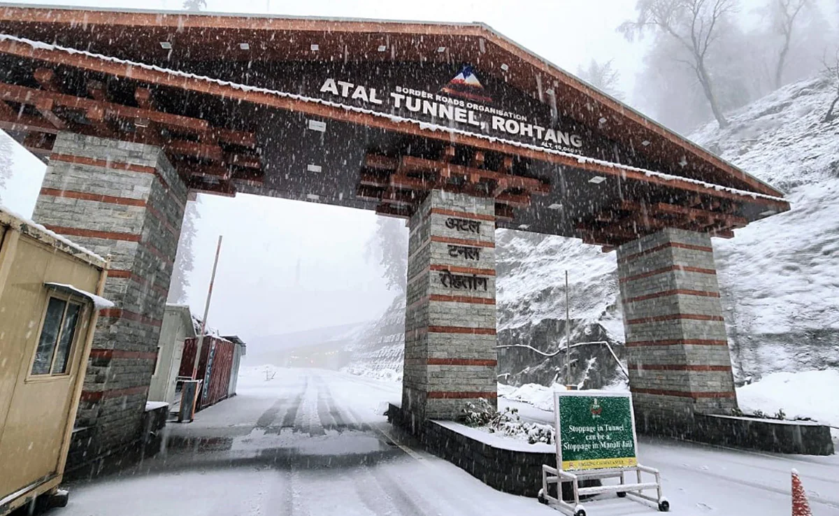 weather atal tunnel rainfall snowfall