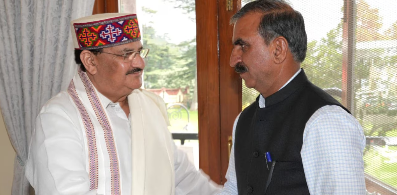 Himachal CM Sukhu meets Union Health Minister Nadda in Delhi, seeks additional funds for Bulk Drug Park