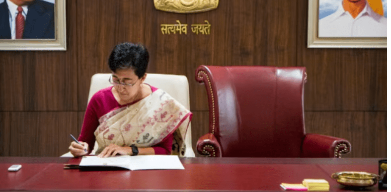 Like Raja Bharat, Atishi takes over as Delhi CM, leaves one chair empty