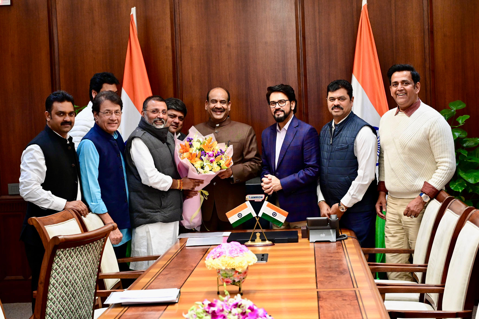 MPs’ Delegation Led by Anurag Thakur Invites Speaker Om Birla to TB Awareness Cricket Match