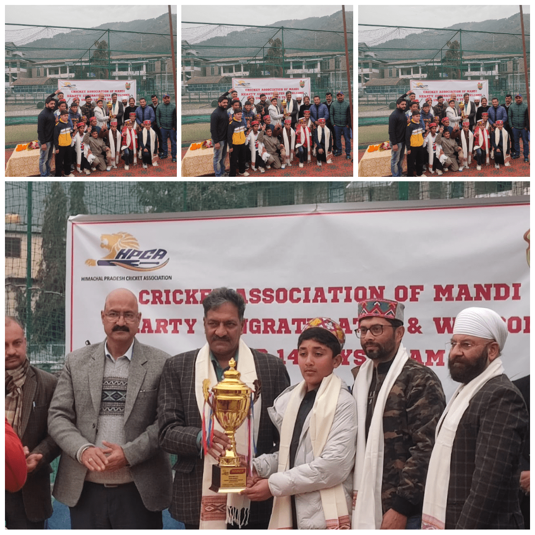 Mandi Cricket Association felicitates under-14 boys’ team for winning district championship