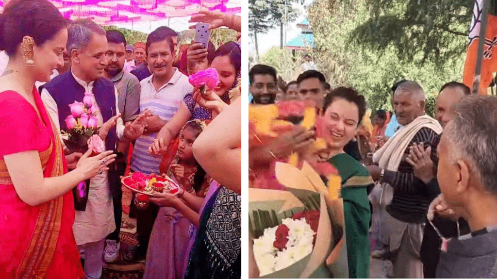 Celebrity MP Kangana sparks outrage by refusing to accept garlands from women, ‘tilak’ from schoolgirls 2 k1