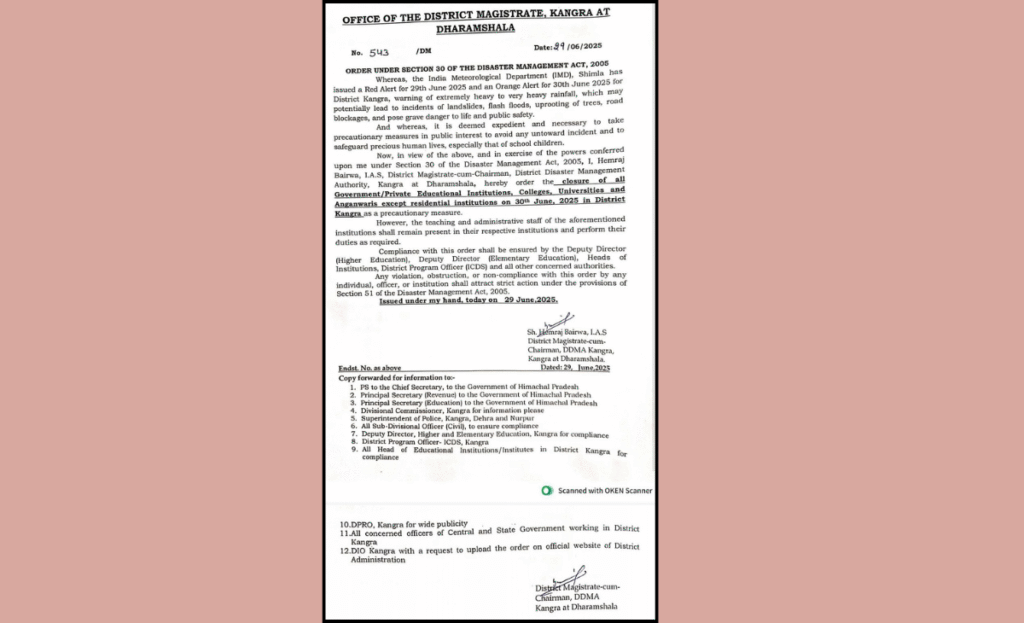 Red Alert in Four Himachal Districts: Schools Shut as CM Sukhu Issues Emergency Orders 2 info