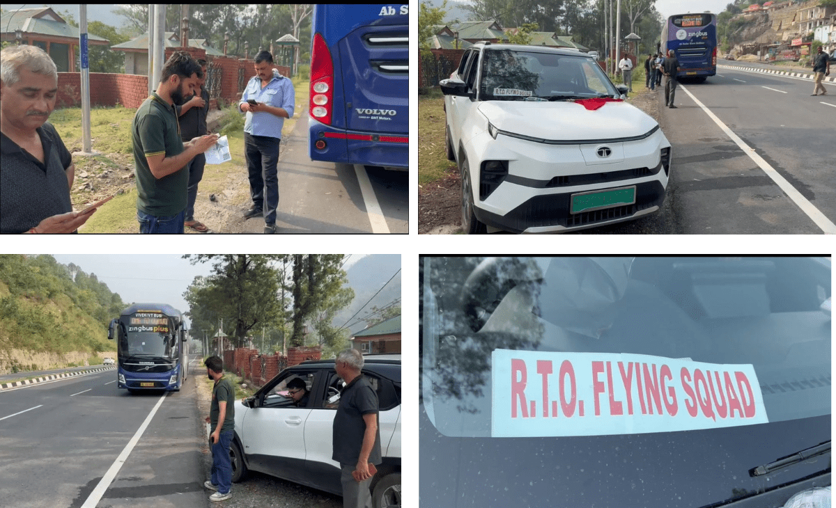 Volvo tourist buses among 100 challaned for violations in Himachal on Mandi-Pandoh stretch, nearly Rs 3 lakh fine collected