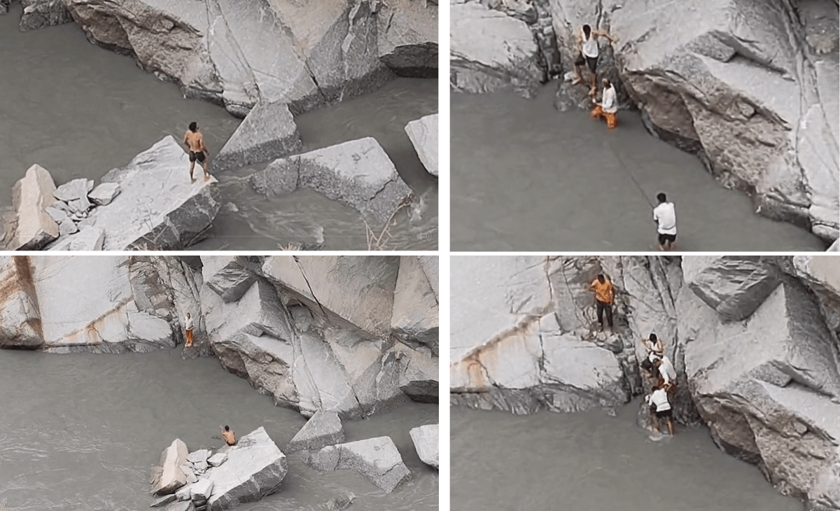 Man rescued from middle of Ravi river near Chamba after daring operation by Himachal fire dept