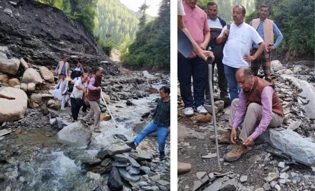 Salutes of ‘jai’ for Jai Ram Thakur as Himachal ex-CM walks 150 km across rain-ravaged Seraj to share people’s pain 3 m4