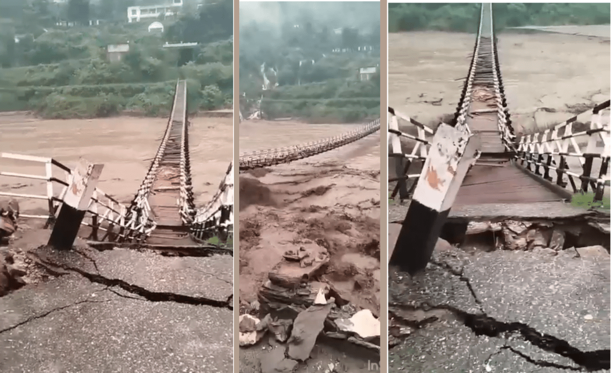 Bhakli Bridge Swept Away in Pandoh as Beas River Swells Amid Relentless Rainfall