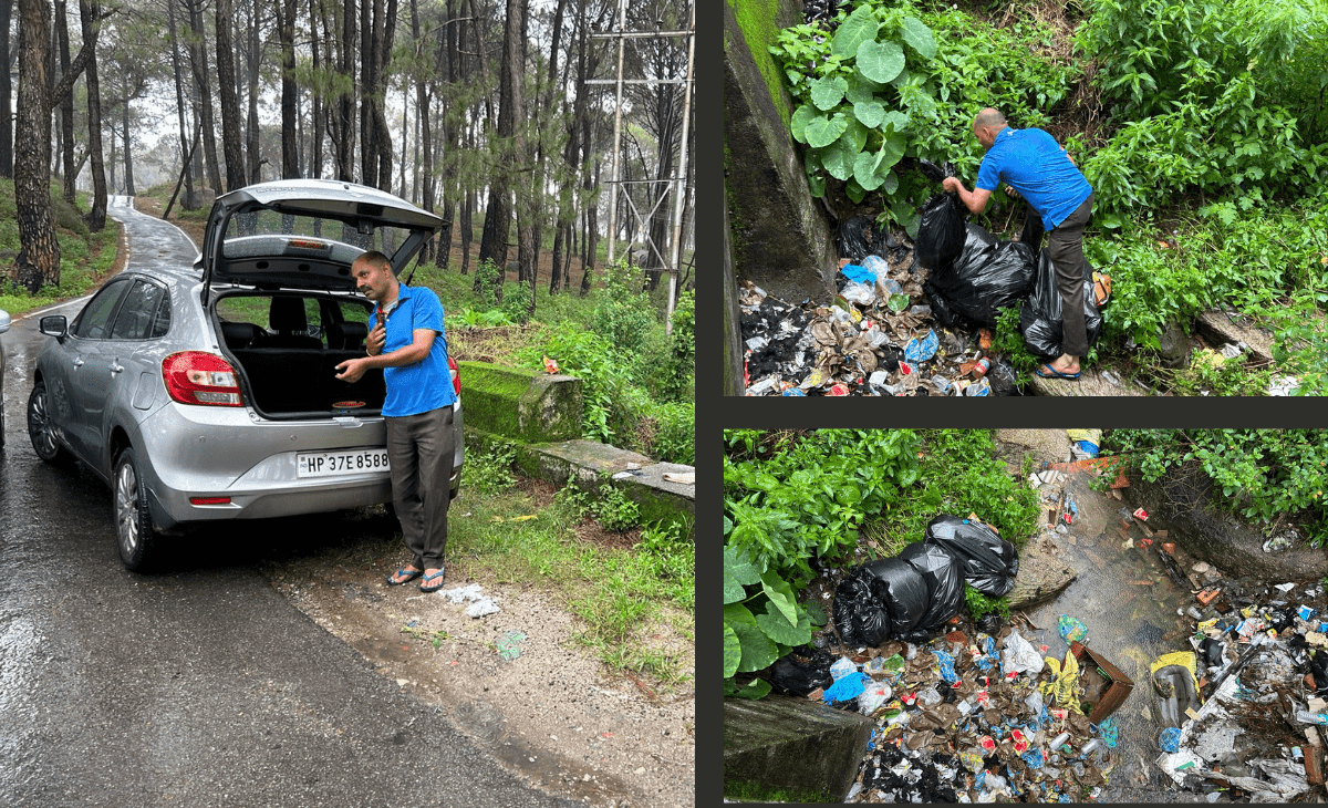 Vehicle caught dumping garbage in Palampur, MC councillor takes action under anti-littering law