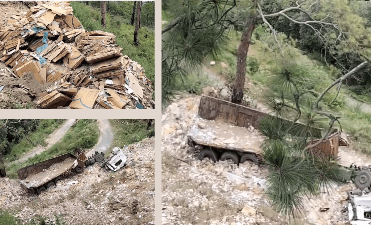 Truck loaded with tiles falls into gorge in Chamba, driver from Rajasthan killed on spot