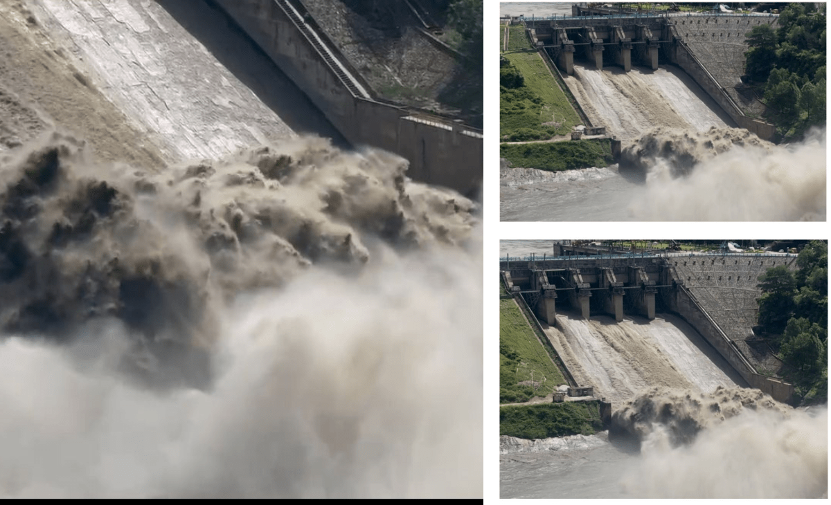 60,000 cusecs of water released from Pong Dam as reservoir level nears danger mark after heavy rain in Himachal