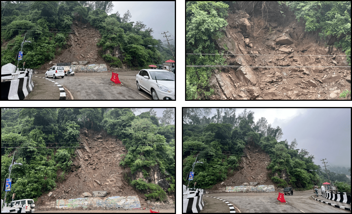 Tragedy waiting to happen near Mandi’s new bridge as loose boulders hang precariously on hillside amid heavy rain