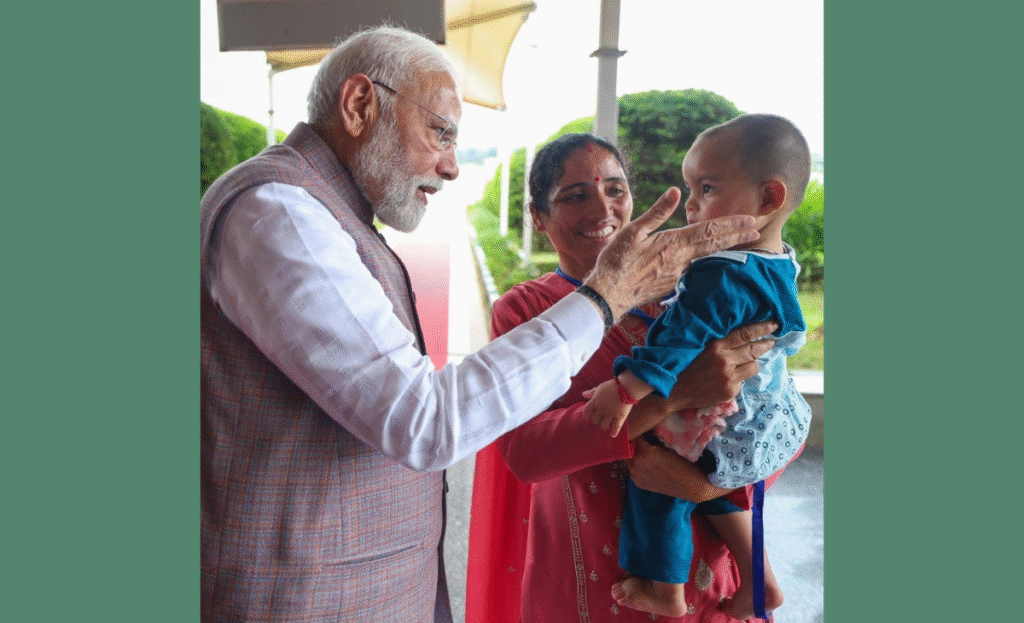 On Himachal visit, PM meets Mandi ‘miracle child’ Nitika whose family was swept away in flashflood 2 m5