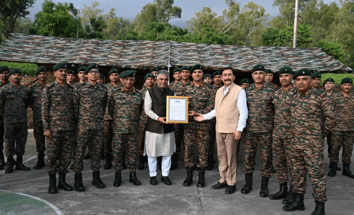 Kangra MP Rajeev Bhardwaj honours Garhwal Rifles for heroic rescue during Sulah natural disaster