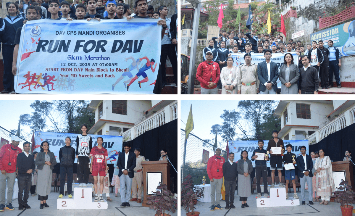 DAV Centenary Public School Mandi, hosts “Run for DAV” marathon to promote fitness and team spirit