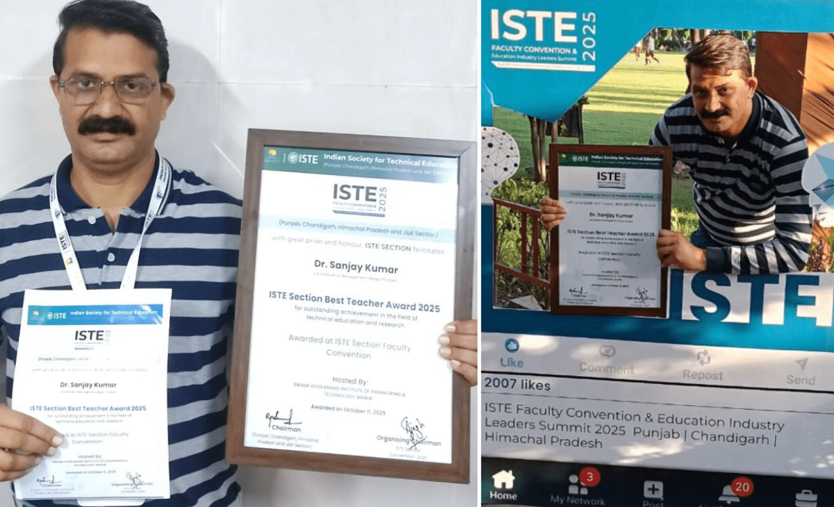 Professor Dr. Sanjay Kumar Honoured with Best Teacher Award 2025