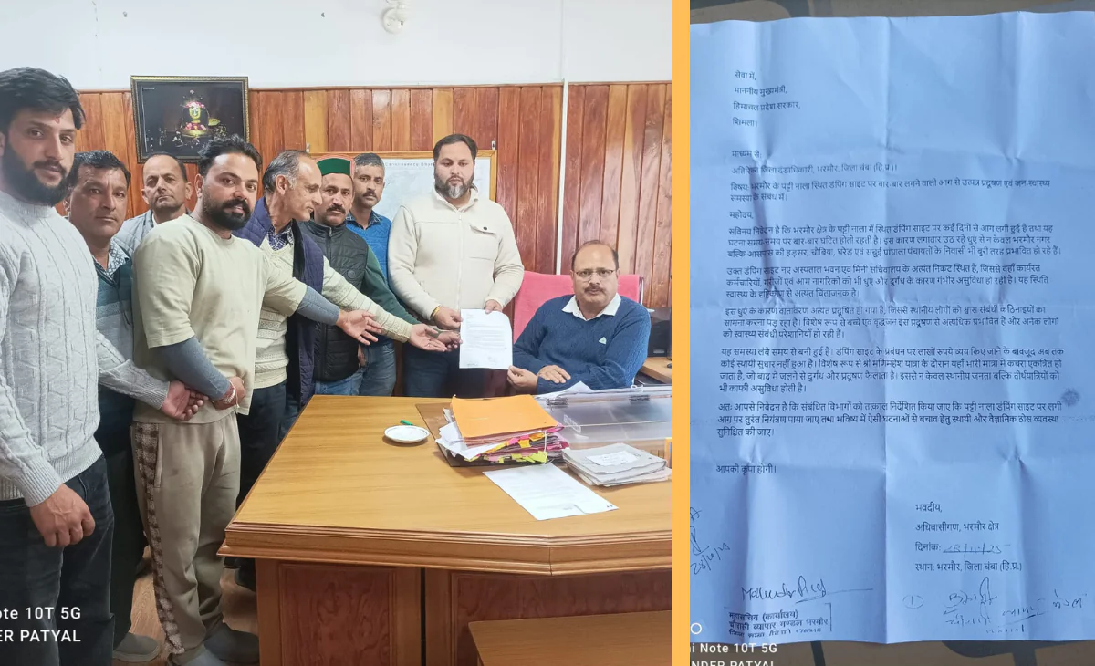 Dumping Site Fire Sparks Health Concerns in Bharmour; Locals Submit Memorandum to CM