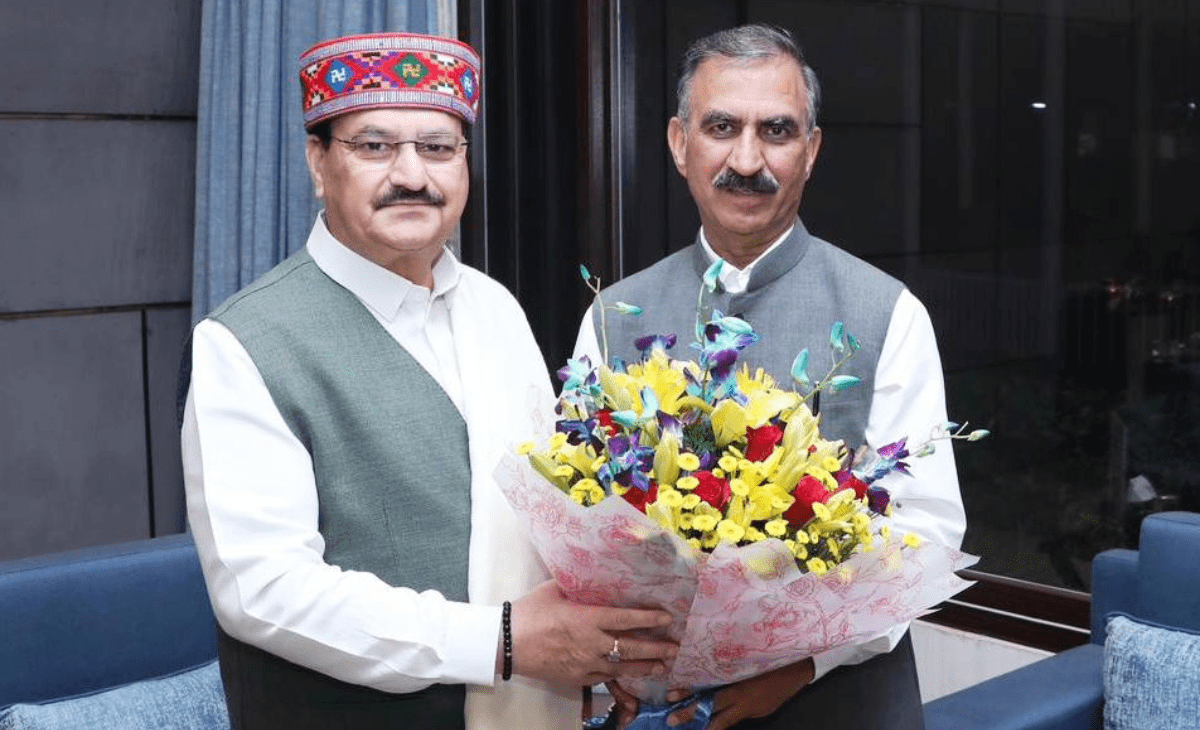 Himachal CM Sukhu meets Union Health Minister JP Nadda, seeks Rs 200-crore hike in NHM allocation