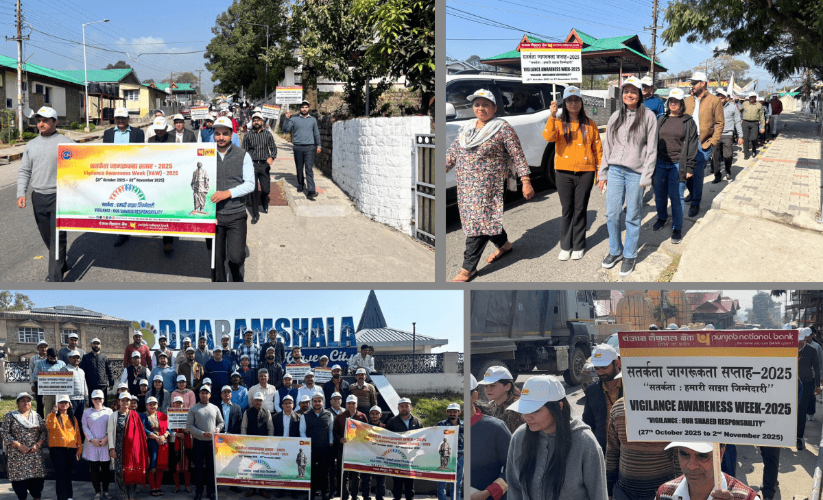 PNB Dharamshala Organises Vigilance Awareness Walk to Promote Anti-Corruption Message