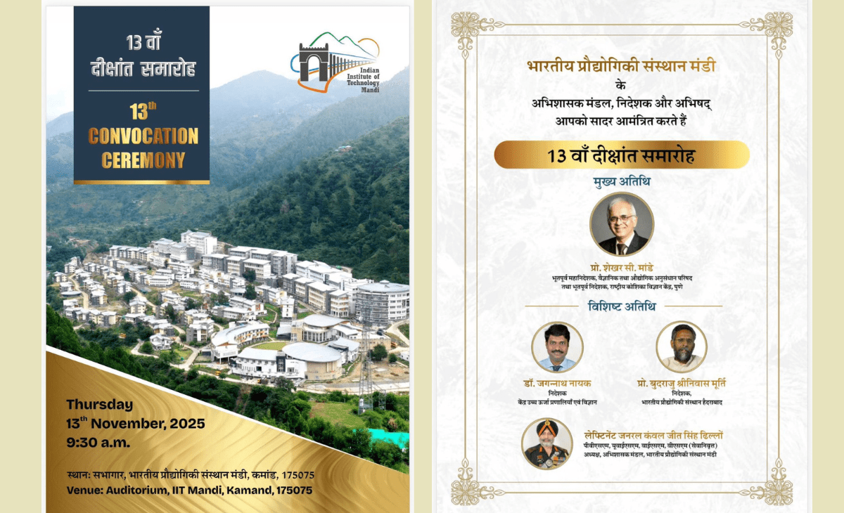 IIT-Mandi all set to host its 13th convocation on Nov 13; over 600 students to be feted
