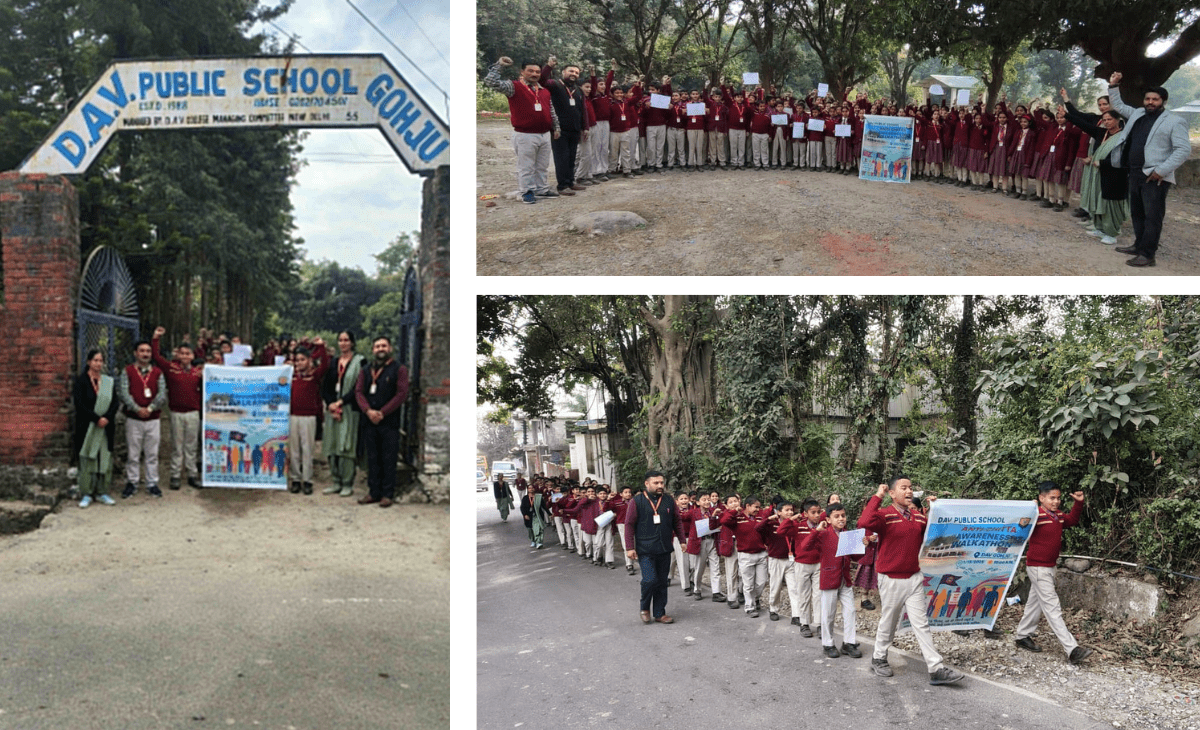 DAV Public School, Gohju holds anti-chitta awareness walkathon and painting competition