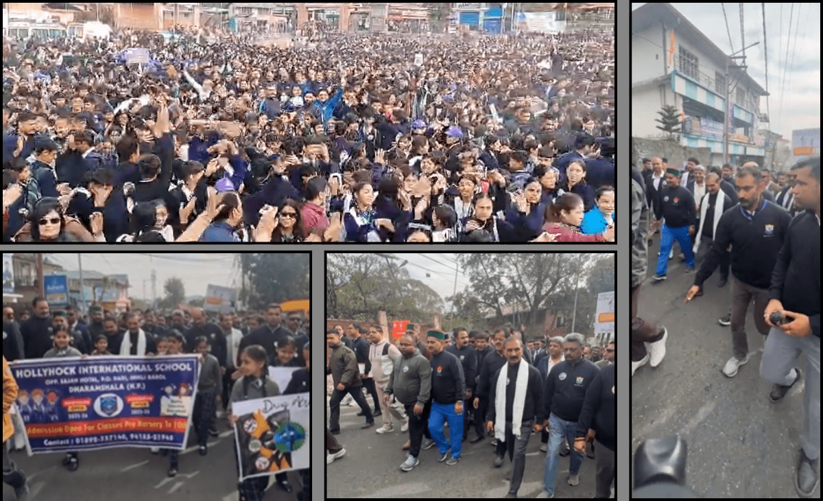 Dharamshala hosts Mahawalkathon against chitta menace; students dance to police band tunes, Himachal CM also participates