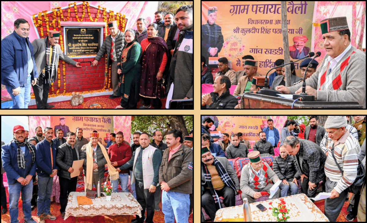 Speaker Kuldeep Singh Pathania performs bhoomi pujan of Samleta–Khaddi link road in Chamba