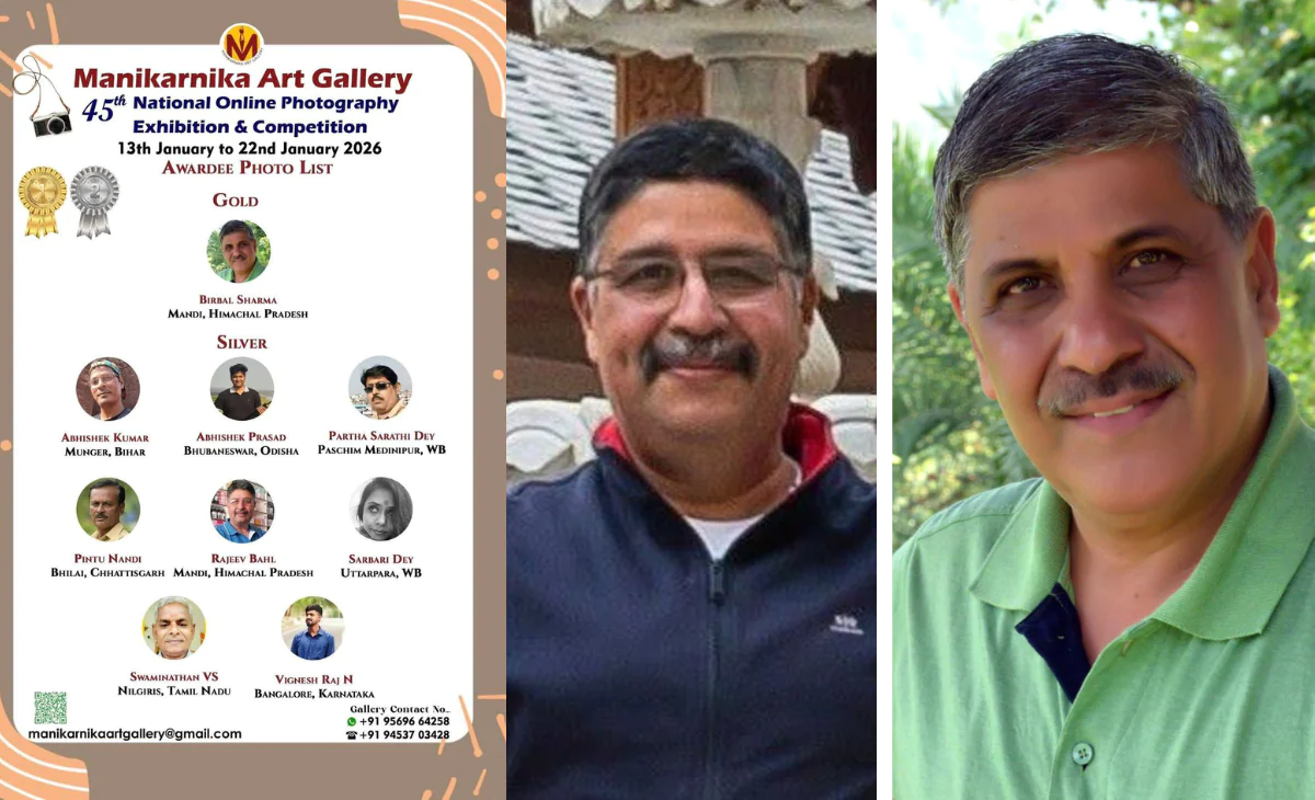 Mandi Photographers Shine at National Level: Birbal Sharma Wins Gold, Rajeev Bahl Bags Silver