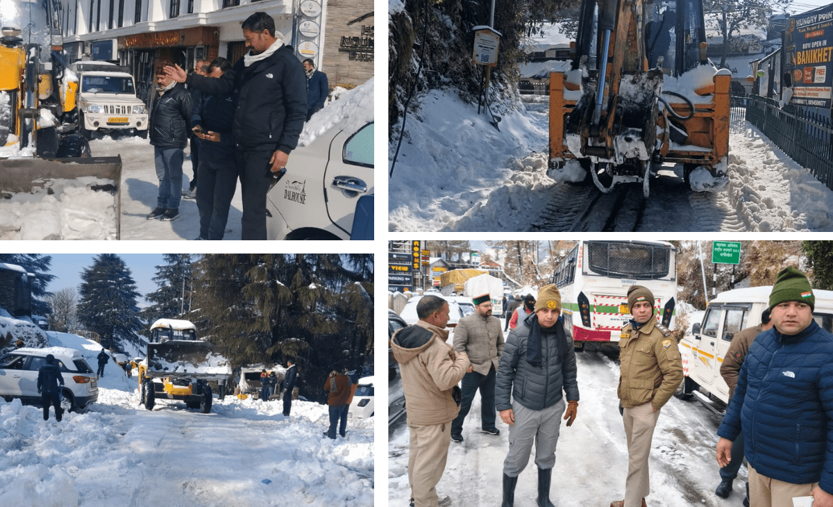 Dalhousie Sees Heavy Snowfall, Administration on Alert to Assist Tourists and Locals
