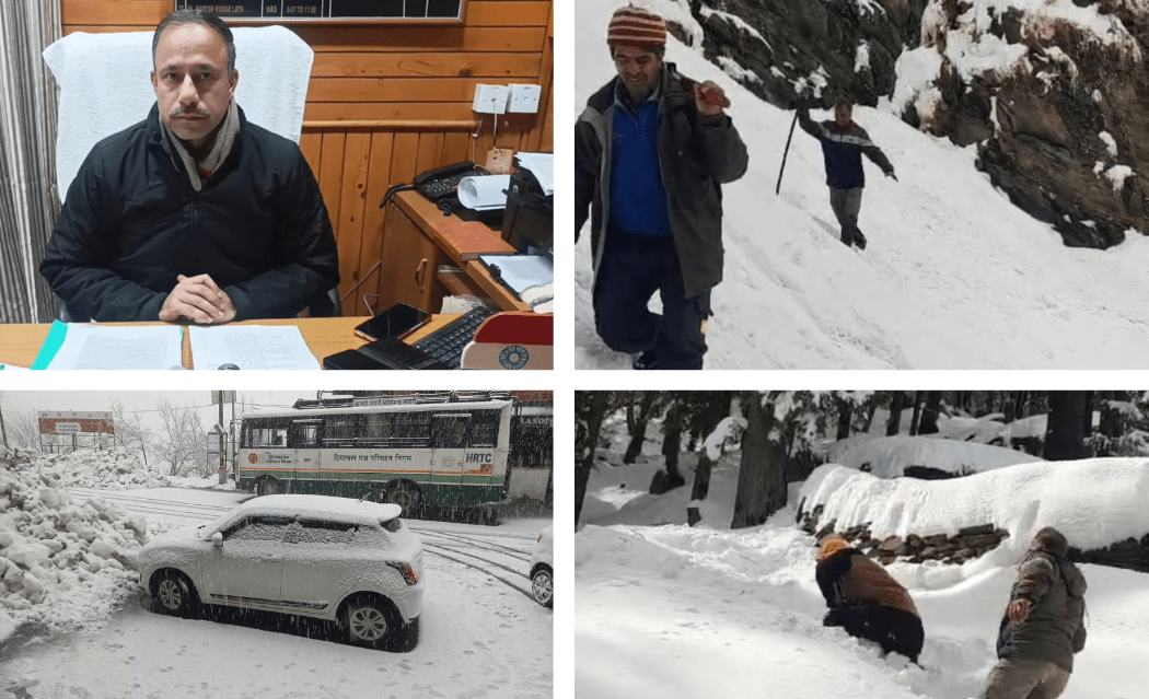 Fresh Spell of Snowfall Continues in Bharmour; Avalanche Alert Issued for Upper Areas
