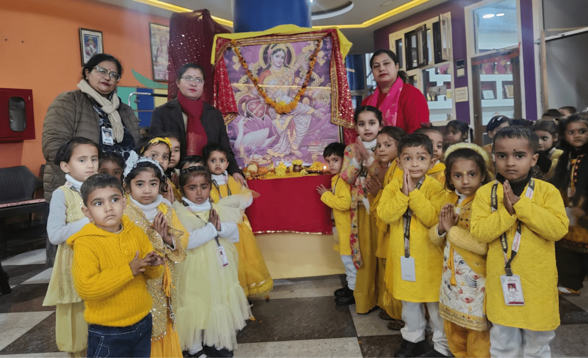 Special Pooja Organised at Kids Kingdom Pre-School on the Eve of Basant Panchmi