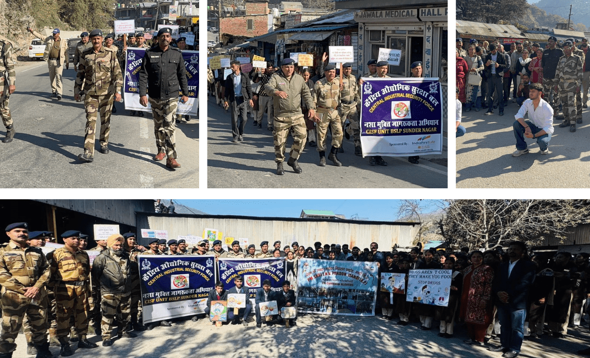 CISF Leads Historic Anti-Drug Rally in Pandoh, Raises Strong Awareness Message