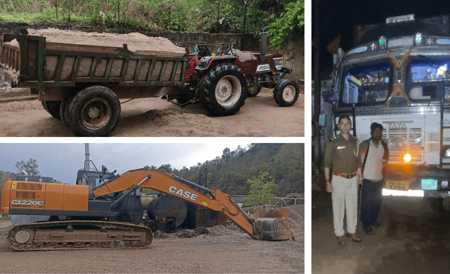 Illegal Mining Crackdown in Nurpur Police District: Truck, Tractor, and L&T Machine Impounded