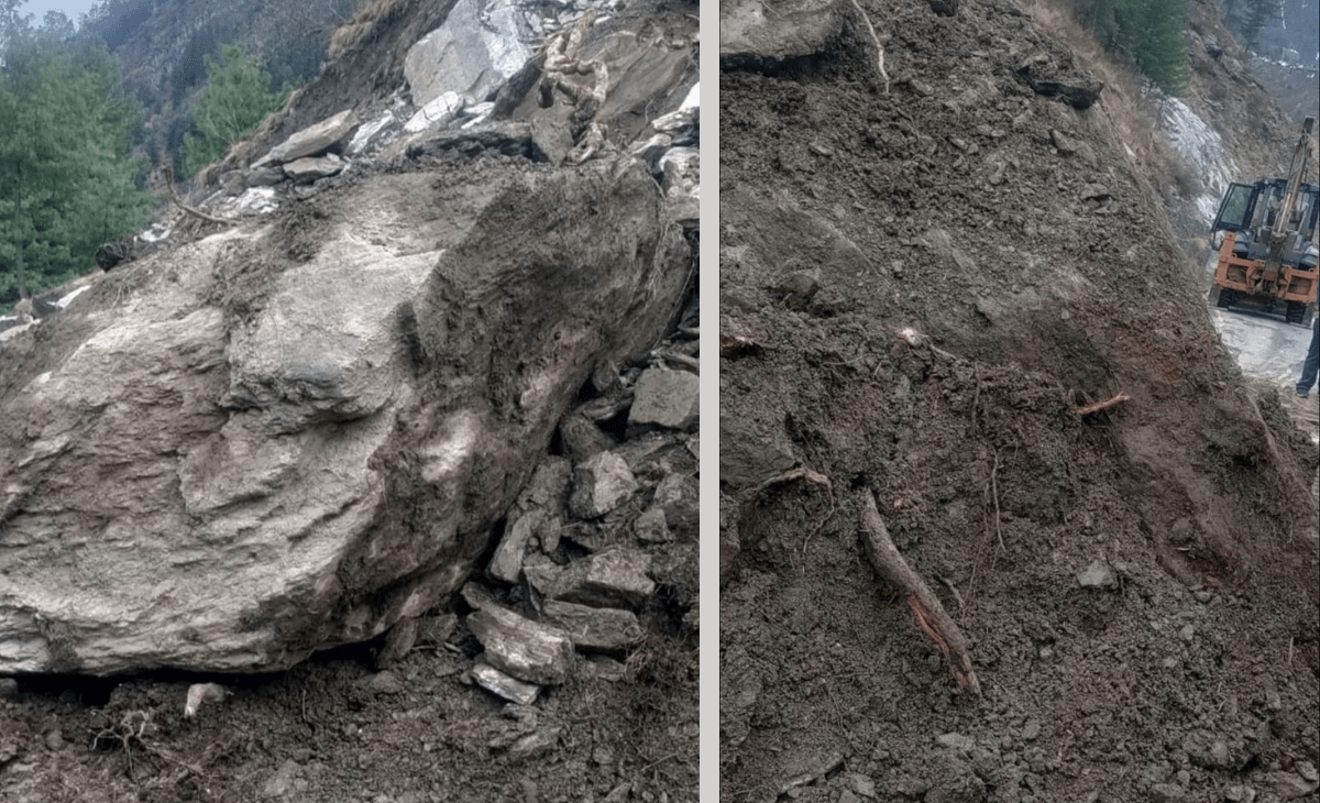 Landslide Disrupts Bharmour–Kugti Road, Restoration work in progress