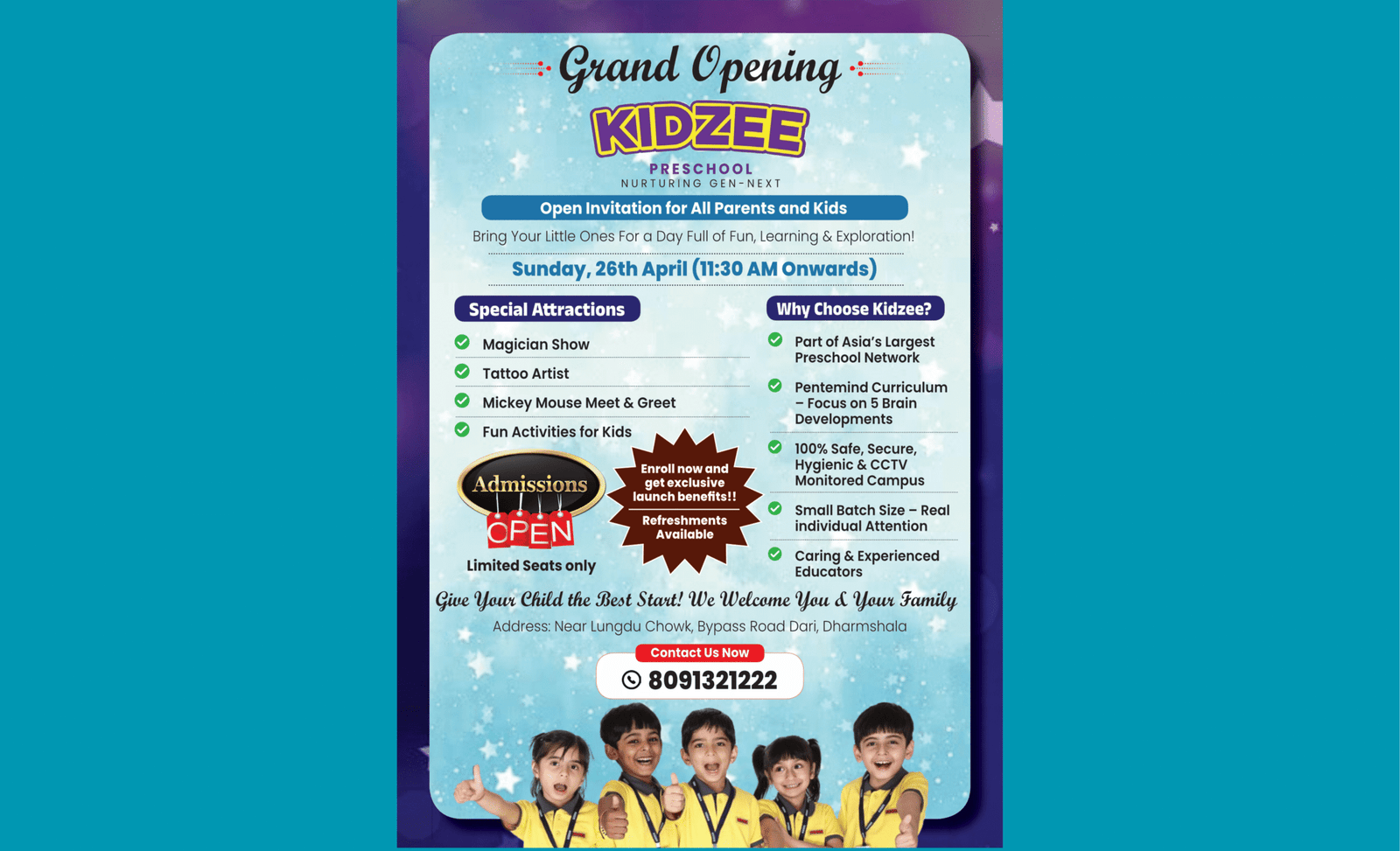 Kidzee Preschool Announces Grand Opening in Dharamshala
