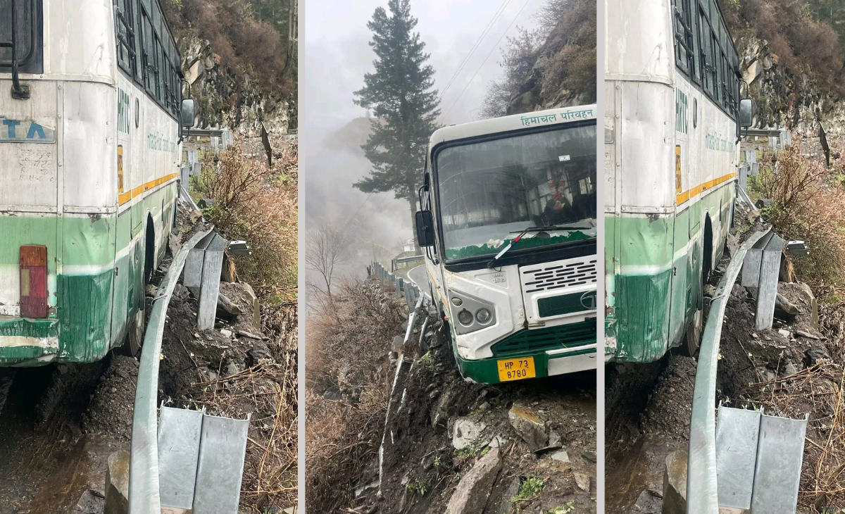 HRTC Bus Narrowly Escapes Major Accident in Bharmour