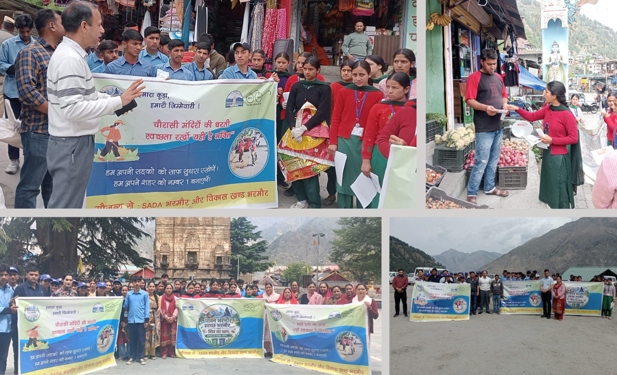 Students of Govt. ITI and Senior Secondary School Bharmour Promote Cleanliness Awareness Among Local Shopkeepers