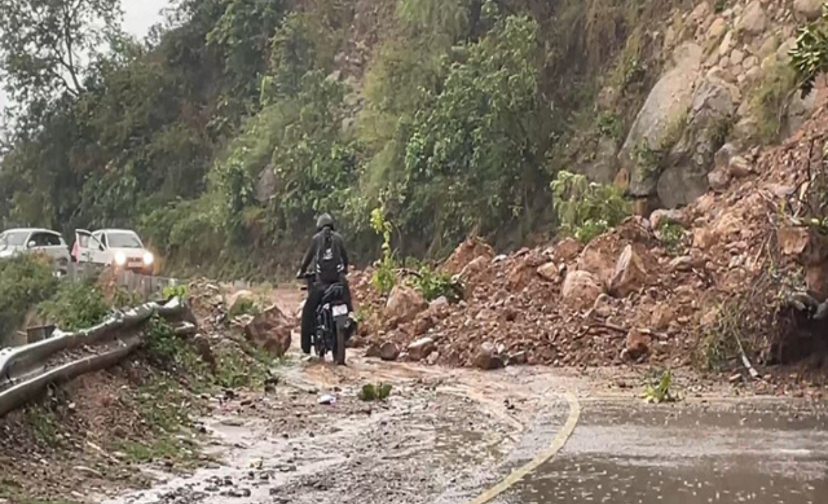 Landslide Blocks Road to Indrunag Temple in Dharamshala