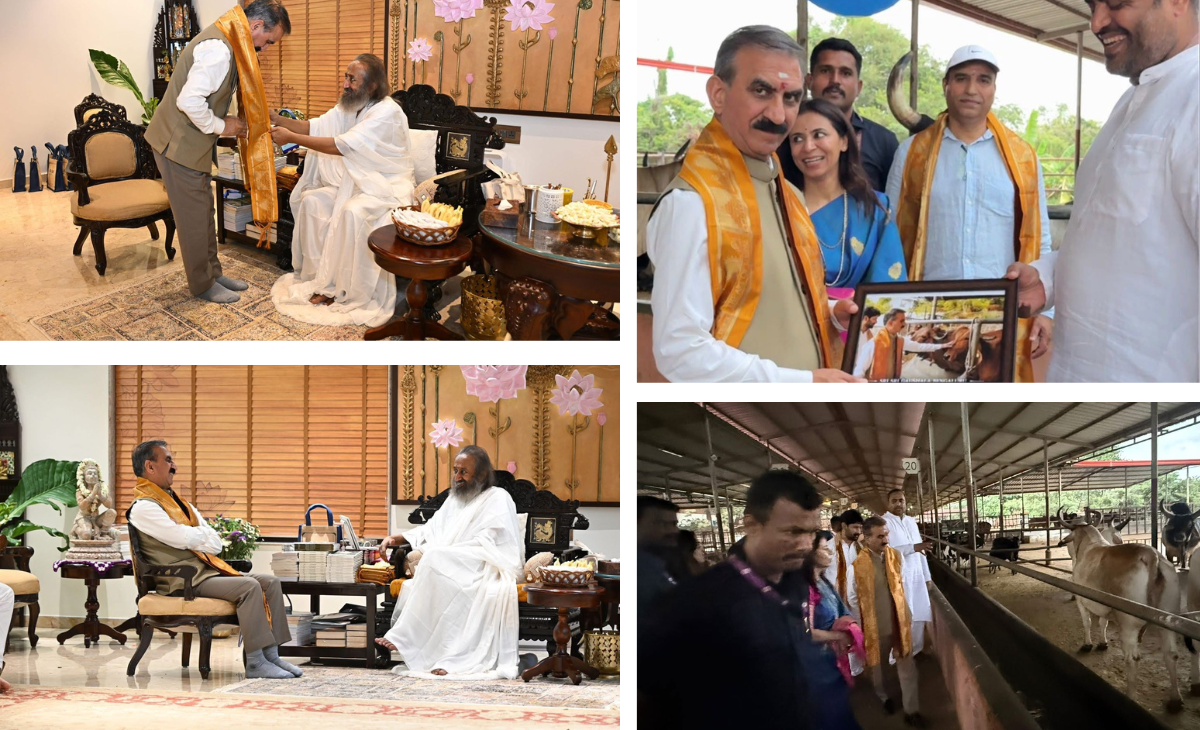 Sri Sri Ravi Shankar Appreciates Himachal’s Natural Farming Push During CM Sukhu’s Karnataka Visit