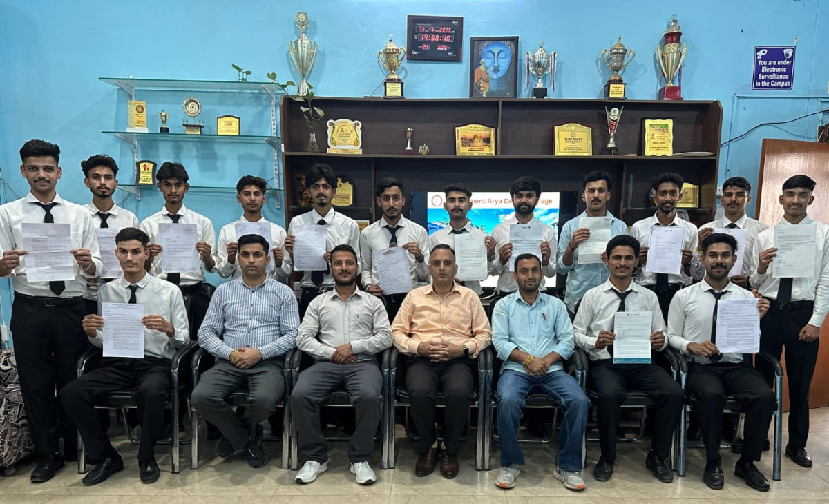 Arya Government College, Nurpur B.Voc Hospitality & Tourism Students Achieve 100% Placement