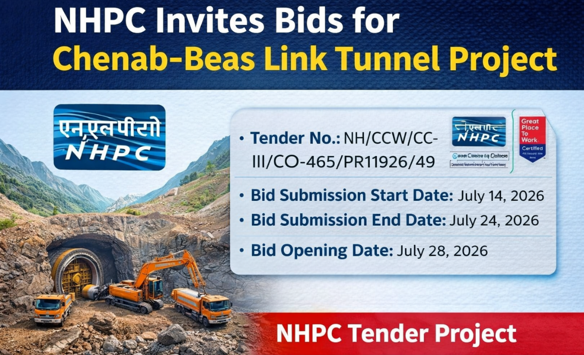 NHPC Invites Bids for Chenab–Beas Link Tunnel Project