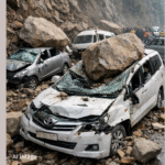 Woman K*illed, Seven Injured After Boulders Crash Onto Pilgrims’ Vehicles in Mandi