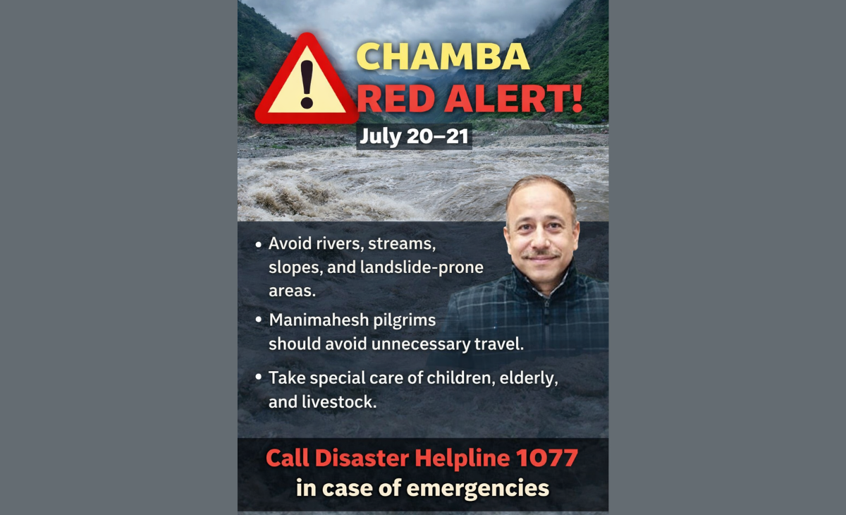 Red Alert Issued for Chamba District on July 20–21