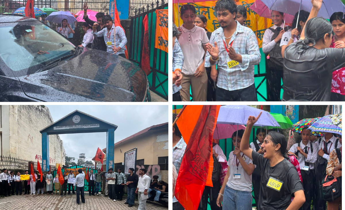 ABVP Nurpur Unit Stages Protest Over Student Demands, Shuts College Gate