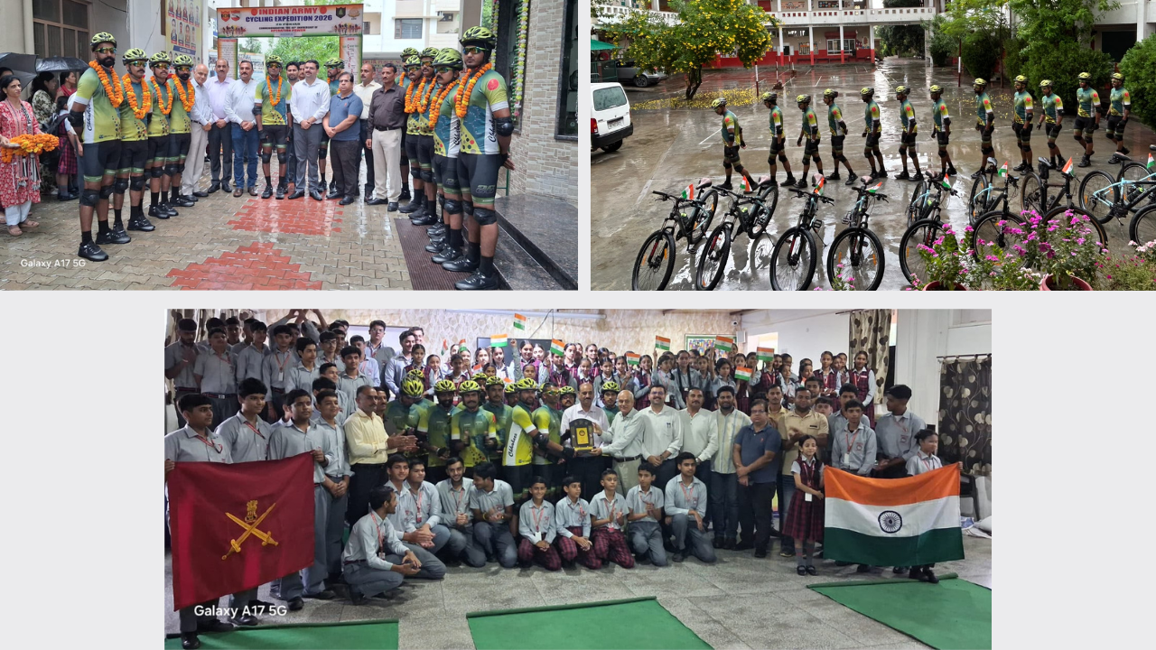 Indian Army Cycling Expedition Receives Warm Welcome at Noorpur Public School
