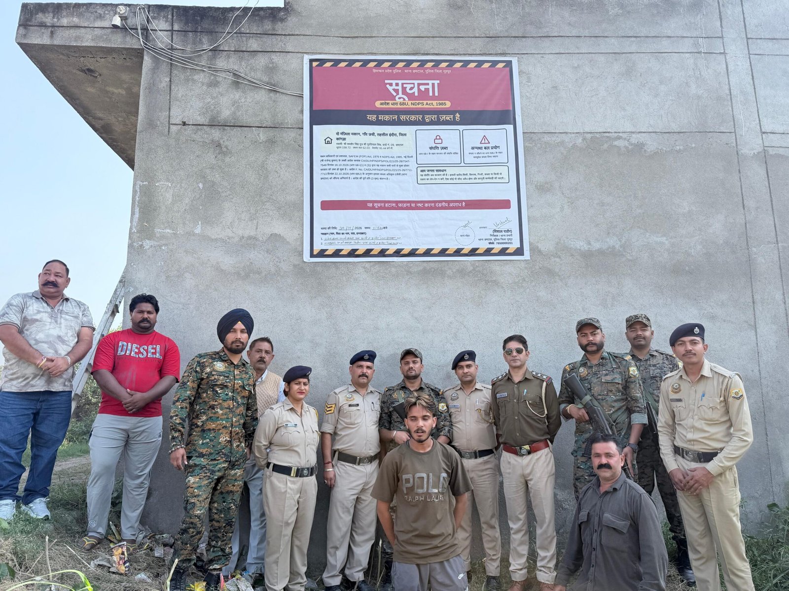 Nurpur Police Cracks Down on Drug Traffickers' Assets, Forfeits Property Worth ₹48.30 Lakh