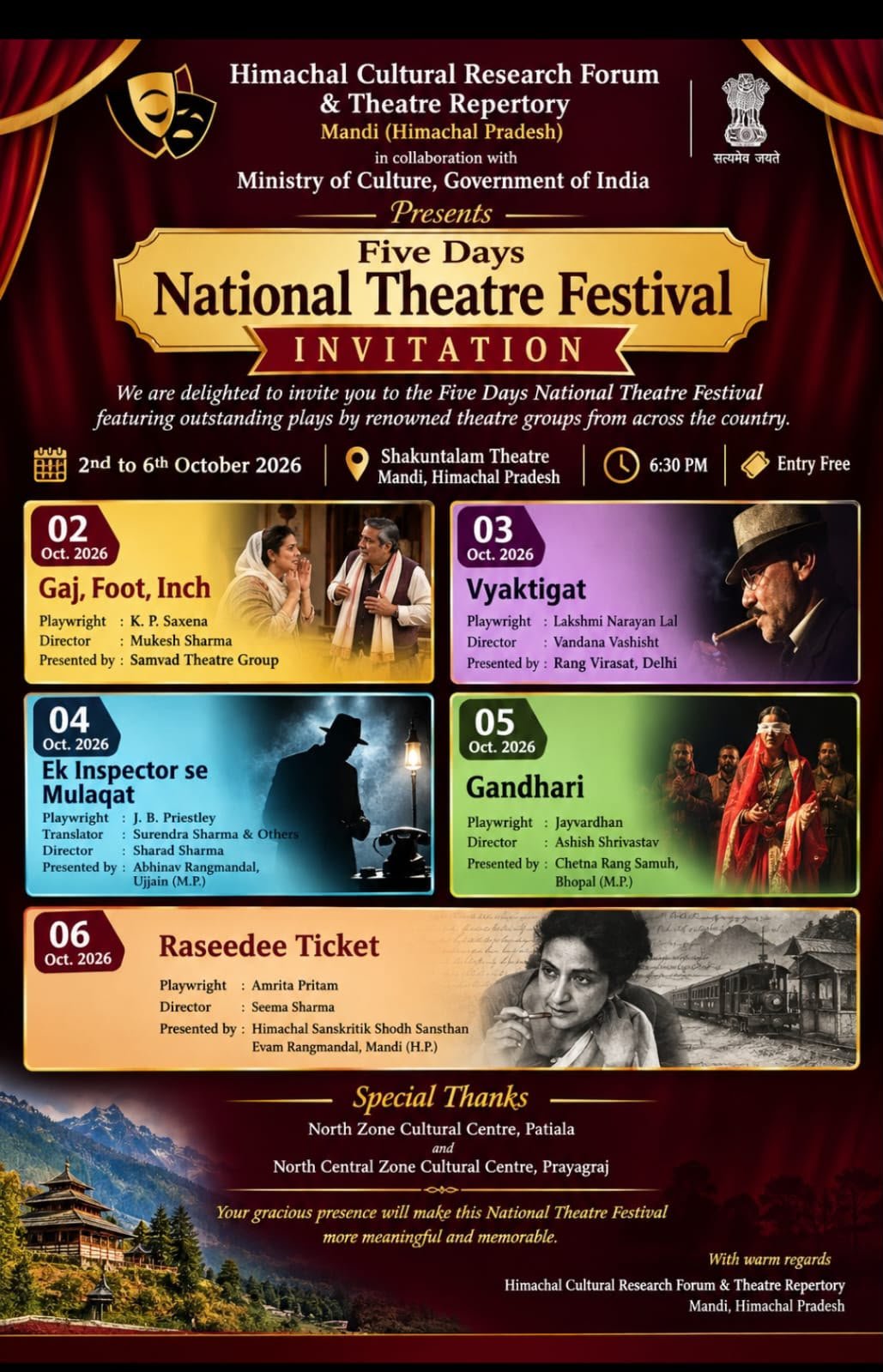 Mandi Turns National Theatre Stage as Groups from Delhi, Ujjain and Bhopal Converge at Satohal
